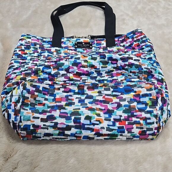 Kate Spade Signature Spade Quilted Bon Shopper Diaper Bag/ Tote Bag - Picture 4 of 13